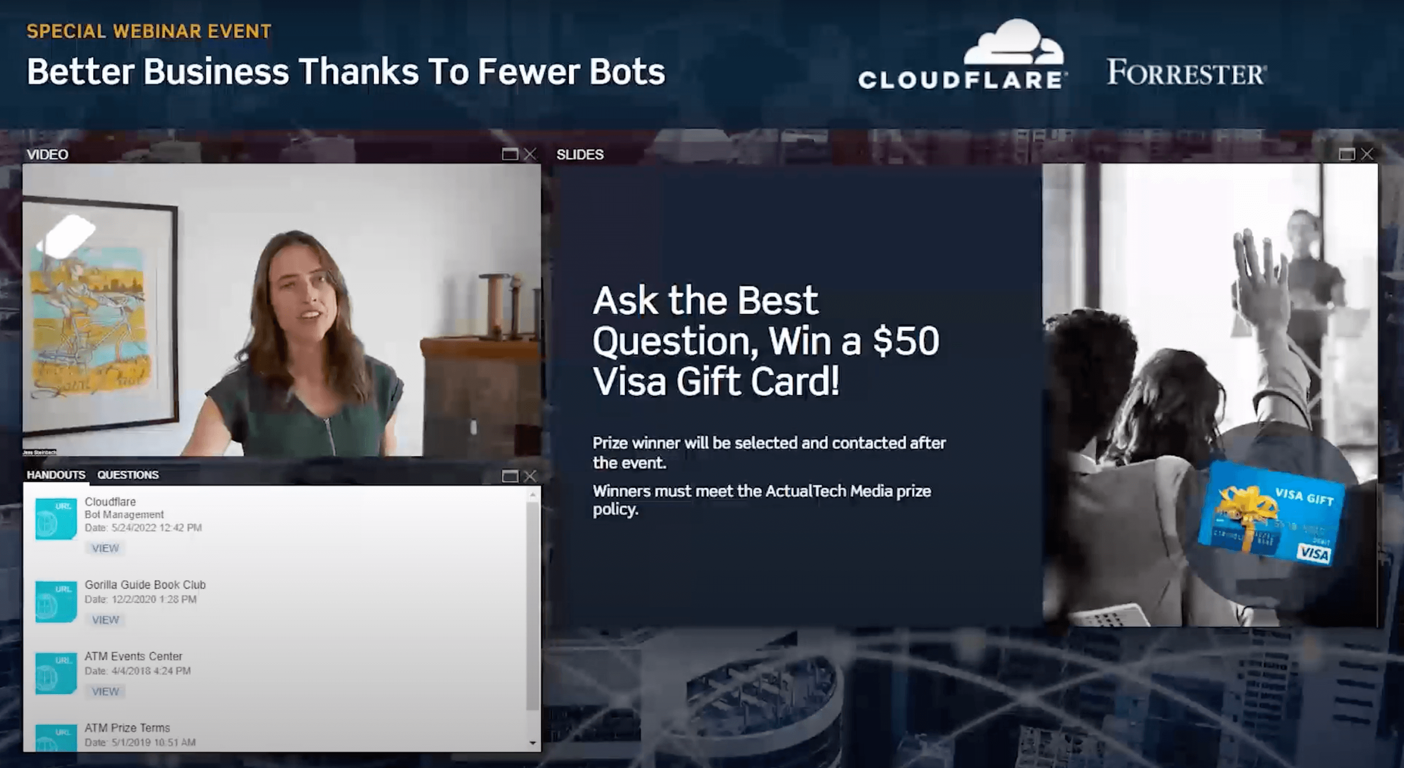 An ActualTech Media webinar giving a gift card reward