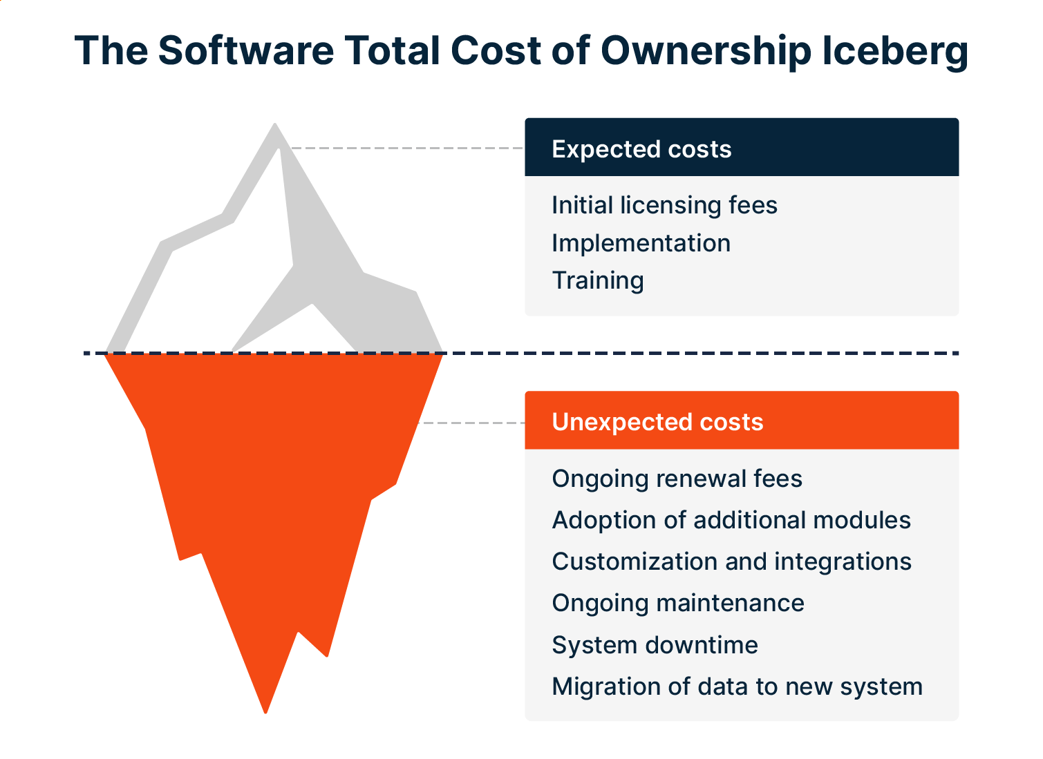 The total software cost of ownership iceberg