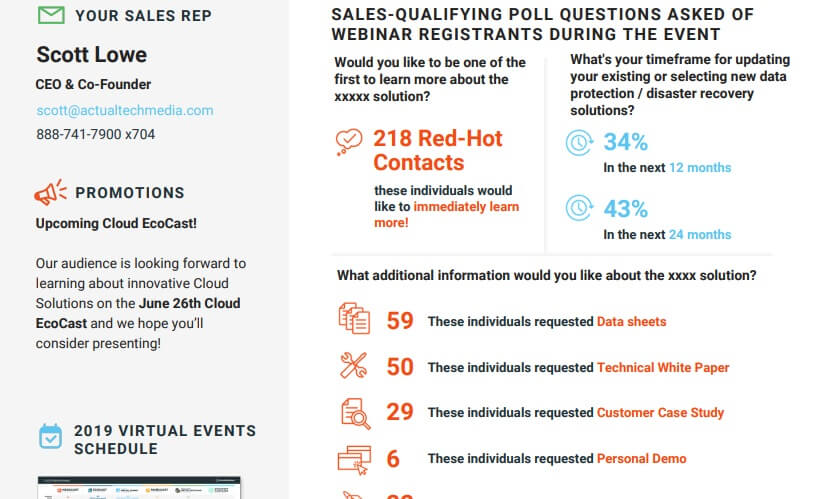 Screenshot of a sample PEAR report from ActualTech Media to multi-vendor webinar participants.